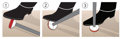 Illustration pour relever la canne Tango gr&acirc;ce &agrave; son embout.