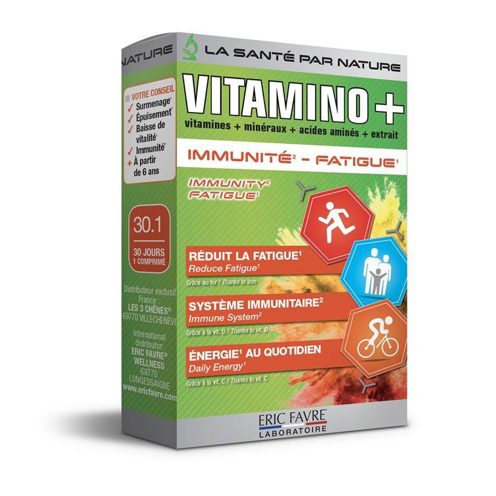 Vitamino+ Fatigue Système immunitaire 30 comprimés