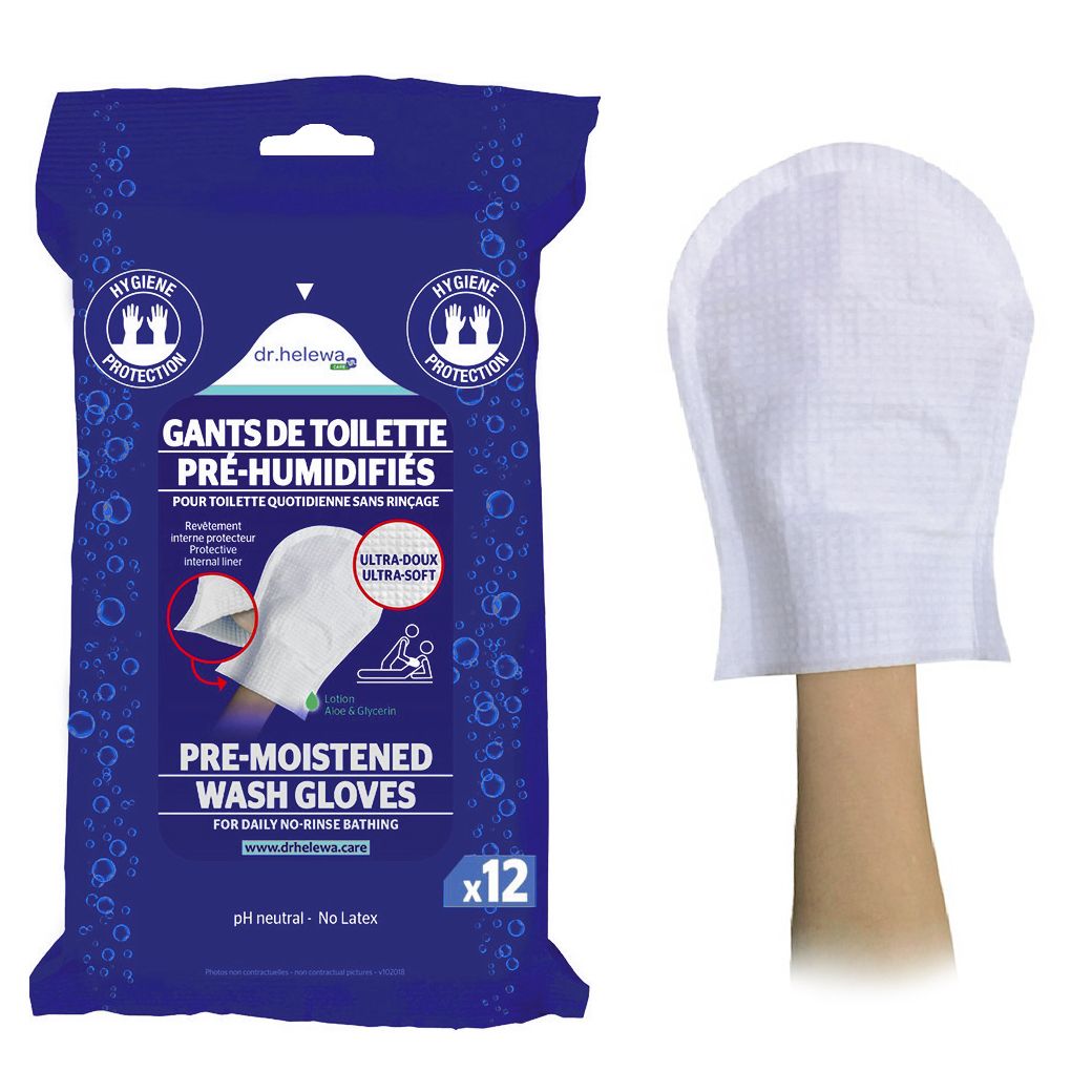 Gants de toilette molletonnés jetables Care X50 Gants de toilette molletonnés jetables Care X50