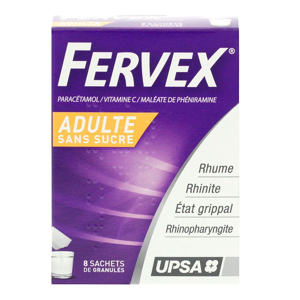 Fervex UPSA Fervex - Rhume Rhinite Etats grippal Rhinopharyngite - 8 sachets ...