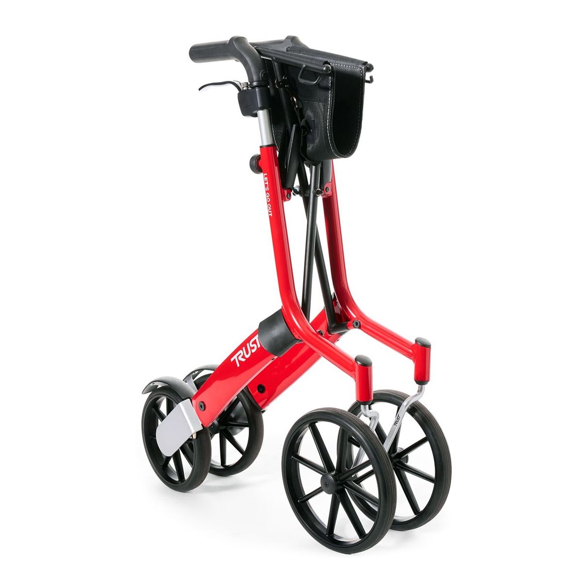 Rollator Go Rollator 4 roues avec sac - Let's Go Out - Rouge - TRUST