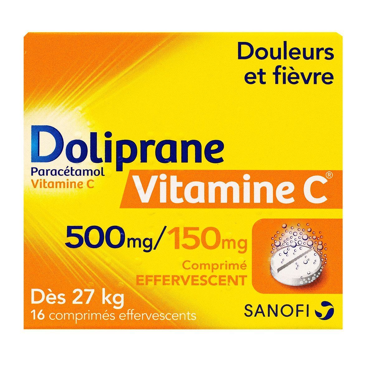doliprane 500mg + vit 150mg eff