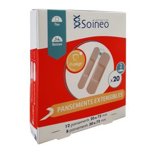 Pansements extensibles - 12 de 20 x 72CM - 8 de 30 x 72CM