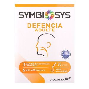 Symbiosys Defencia Adulte - 3 souches + vitamine C - Microbiote Infection ORL 30 sticks