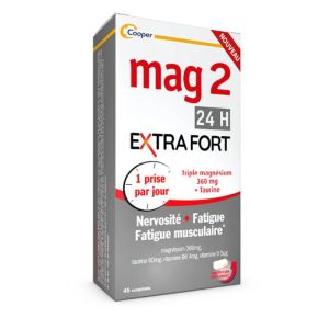 Mag2 24h Extra Fort - Nervosité Fatigue et Fatigue musculaire - 45 comprimés