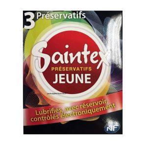 Saintex - Jeune Preservatifs lubrifiés - Etui de 3
