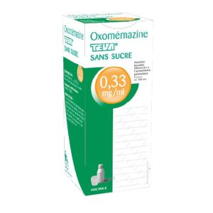 Oxomémazine Teva 0,33mg/ml - Sans sucre - Flacon 150 ml