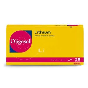 Oligosol Lithium Li  - Troubles légers du sommeil Irritabilité - 28 ampoules 2ml