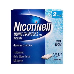 Nicotine 2mg Menthe Fraîcheur - Traitement dépendance tabagique - 204 gommes