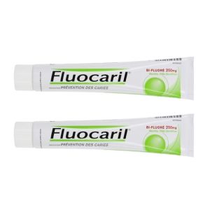 Bi-fluoré 250 mg Menthe - Pâte dentifrice - Lot de 2 tubes 75 ml