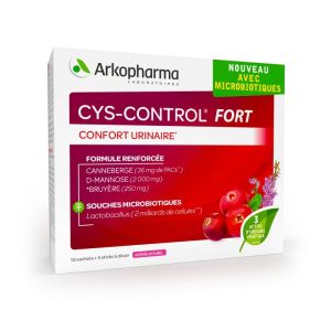 Cys-control Fort avec Microbiotiques - 10 sachets + 5 sticks à diluer