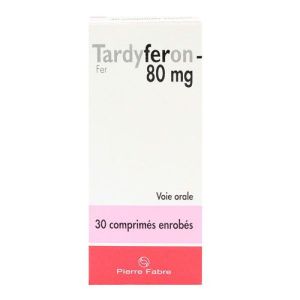 Tardyferon 80mg - Anémie Manque de fer - 30 comprimés enrobés