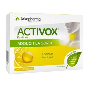 Activox Miel et Citron - Adoucit la gorge - 24 Pastilles à sucer