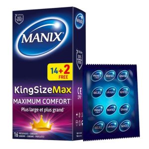 King Size Max - Maximum confort - 14 préservatifs + 2 GRATUITS