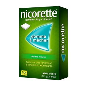 Nicorette 4mg - Menthe fraîche sans sucre - 105 gommes à mâcher