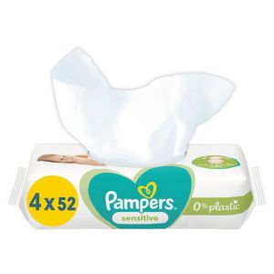 Pampers Sensitive - Lingettes - Paquet 4 x 52 lingettes