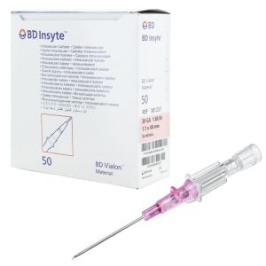 Cathéter intraveineux Bd Insyte™ Sans ailettes - 20G 1,10 x 48 mm - Rose - Par 50
