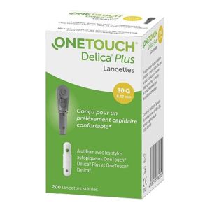 One Touch Delica Plus - Lancettes fines 30G (0.32mm) - 200 lancettes stériles