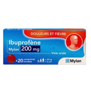 Ibuprofene Mylan 200mg - Douleurs et Fièvre - 20 comprimés enrobés