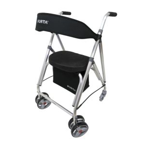 Rollator pliant Ara Kanguro - 4 roues - Ultra léger - Noir