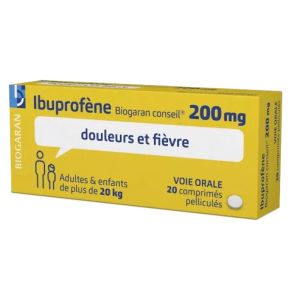 Ibuprofène 200mg - Douleurs et FIèvres - 20 comprimés pelliculés