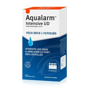 Aqualarm Intensive UD - Humidification Yeux secs et fatigués - 30 Unidose 0,5ml