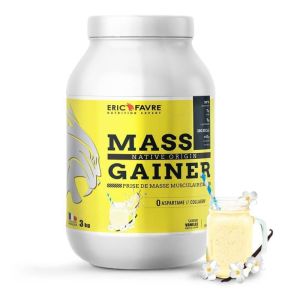 Mass Gainer Vanille - Protéines prise de masse rapide et contrôlée - Pot 3Kg