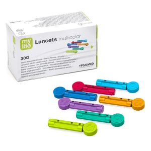 YPSOMED - Lancettes stériles Multicolor pour test de glycémie - 30G - Boîte de 200