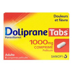 Doliprane Tabs 1000mg Adulte - Douleurs et Fièvre - 8 comprimés