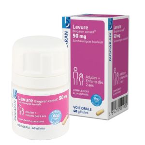 Levure 50 mg - Diarrhée Mycoses - 40 gélules