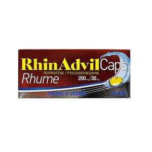 Rhinadvil Caps Rhume Grippe - Ibuprofène Pseudoéphédrine 200mg/30mg - 16 comprimés