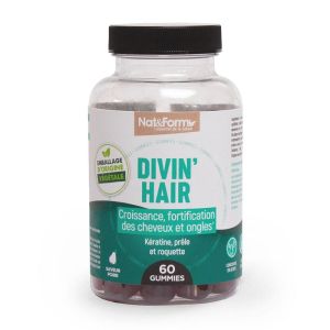 Divin'Hair - Croissance et fortification Cheveux et Ongles - 60 gummies