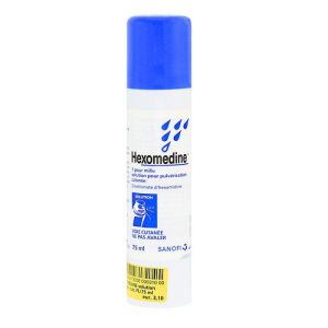 Hexomedine 1‰ - Solution pour pulvérisation cutanée - Plaies superficielles - Spray 75ml