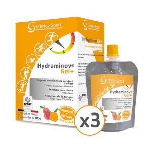 Hydraminov® Gel+ -  Apport nutritionnels pendant l'effort - 3 Gourdes 66ml