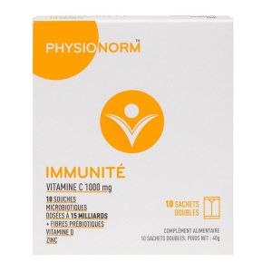 Physionorm Immunité Adulte - Vitamine C 1000mg - 10 Sachets doubles 4g
