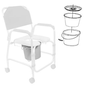 Seau avec couvercle pour chaise WC de douche Mahina