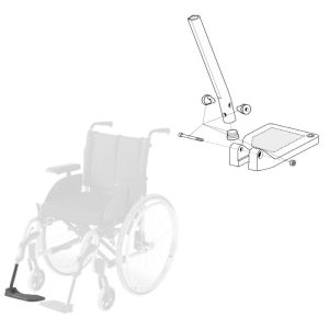 Repose-pied Droit - pour chaise roulante Action 4NG ou 4NG Xlt - Largeur assise 55,5 ou 60,5 cm
