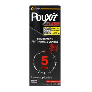 Pouxit Flash - Traitement Anti-poux et Lentes - Flacon spray 150 ml