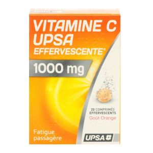 Vitamine C 1000mg - Fatigue passagère - 20 comprimés effervescents