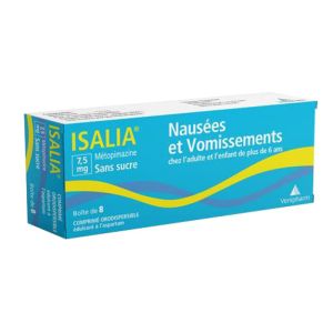 Isalia 7,5 mg - Anti vomissements - Sans Sucre - 8 comprimés