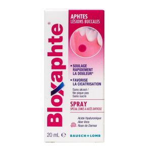 Bloxaphte - Lésions buccales - Spray spécial zones accès difficiles - 20ml