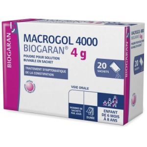 Macrogol 4000 4g - Constipation - 20 sachets Solution buvable