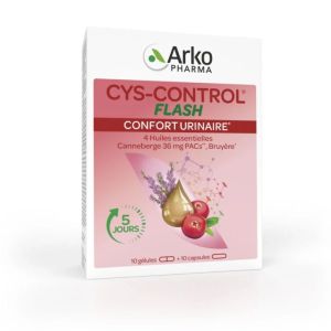 Cys-Control Flash - Confort urinaire - 10 gélules + 10 capsules