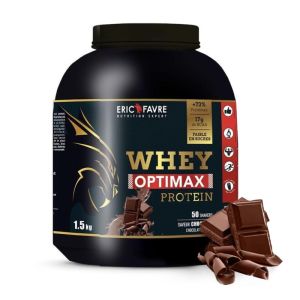 Whey Optimax protein - Chocolat - Prise de masse musculaire - Pot 1,5KG