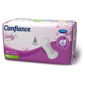 Protège-slip Confiance Lady Serviette incontinence féminine - 3 gouttes - Paquet de 14