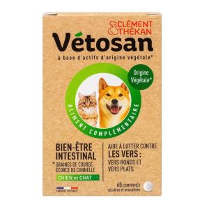 Vetosan Bien-être Intestinal Chien et Chat - Special Vers - 60 comprimés