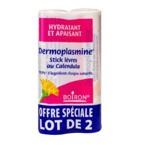 Dermoplasmine - Stick Lèvres Calendula - Hydratant Apaisant - Lot de 2 Tubes 4g