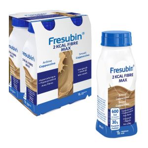 Fresubin® - 2 kcal Fibre Max - Cappuccino - Pack de 4 bouteilles de 300 ml
