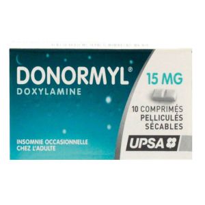 Donormyl Doxylamine 15mg - Insomnie occasionnelle - 10 comprimés sécables