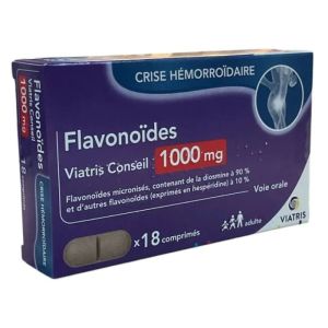 Flavonoides 1000 mg - Crise hémorroïdaire - 18 comprimés